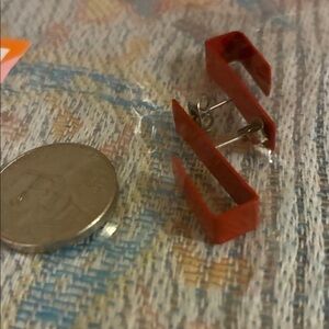 Vintage Red Geometric Earrings